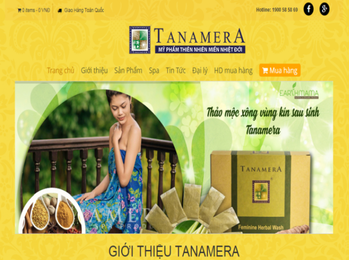 Thiết kế website - Mỹ phẩm Tanamera